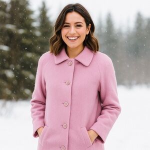 The Tog Shop Pea Coat NWT sz 8 Wool Mohair Alpaca Pink The Tog Shop